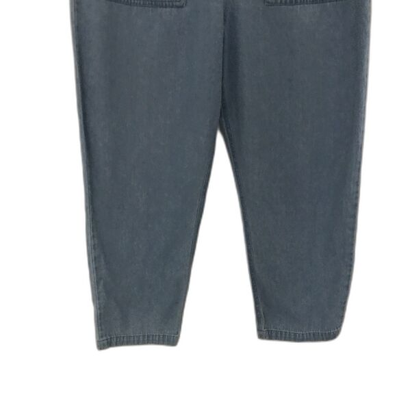 Quiksilver Chambray Blue Denim Sleeveless Relaxed Casual V Neck Jumpsuit M - Picture 4 of 5